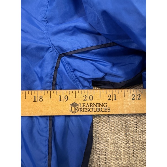 VTG 90s Nike Sideline Jacket - Hooded Windbreaker Lined Royal Blue ‎ LARGE 14/16 - Picture 12 of 16